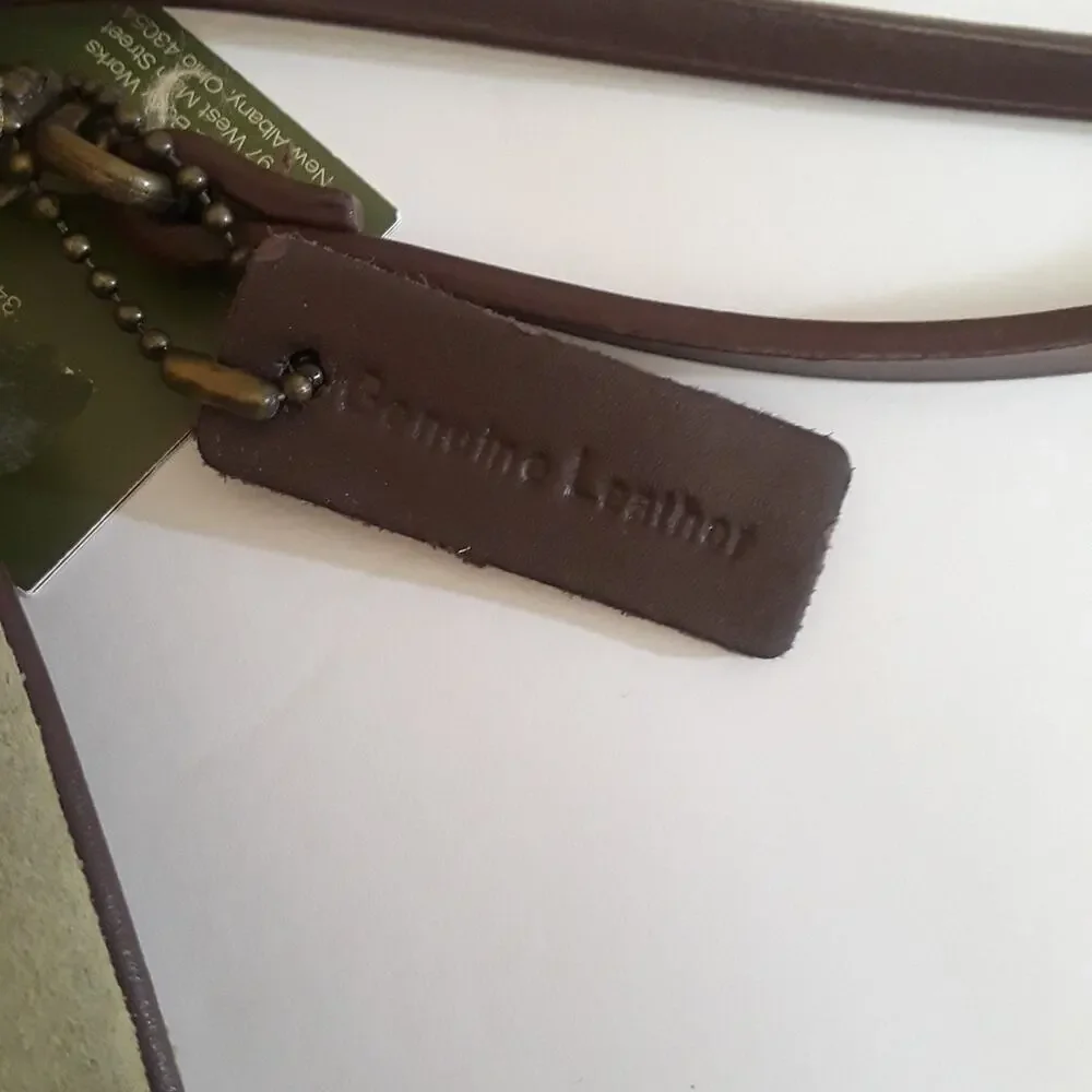 Bath and Body Work's Green Faux Suede Wrislet Hand Bag Purse